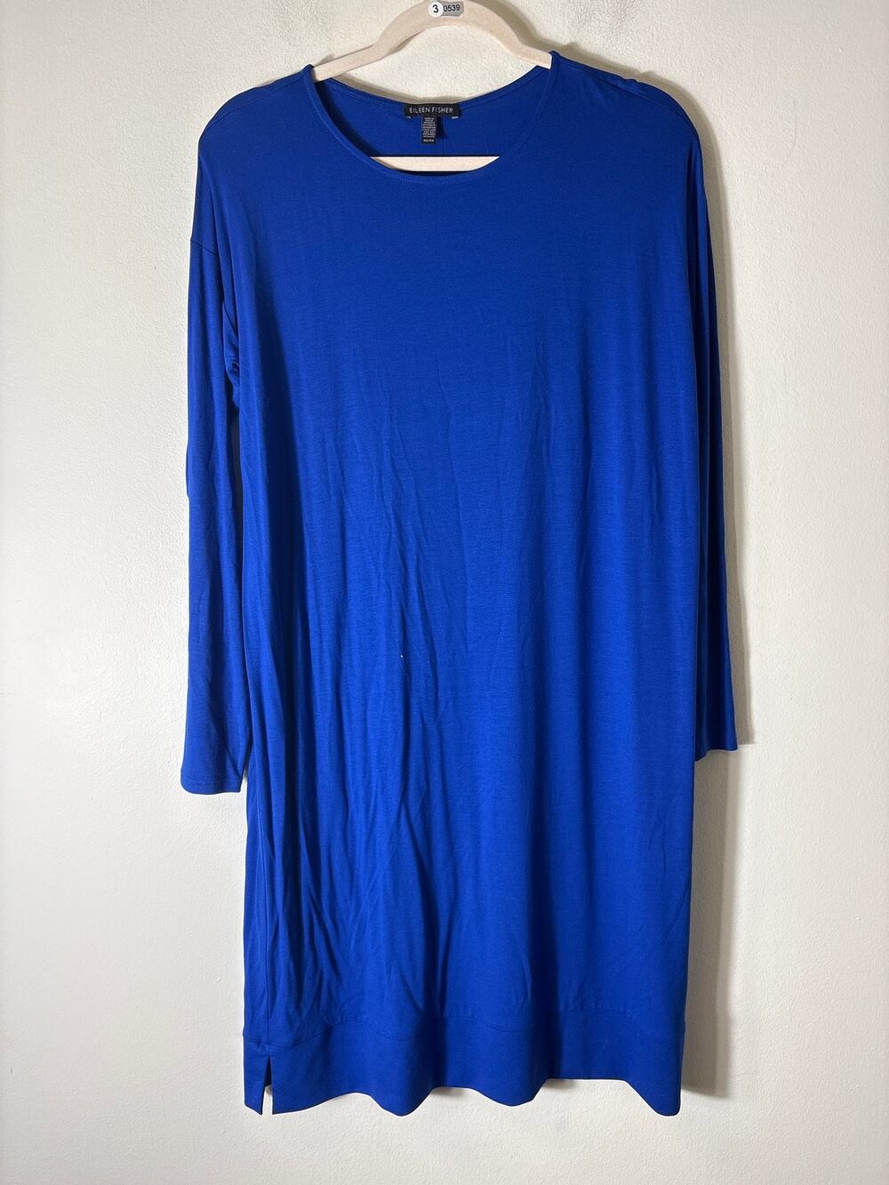 Eileen Fisher Bright Blue Long Sleeve Knee Length Dress Sz XS